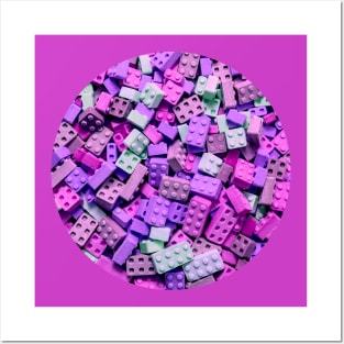 Purple and Pink Colorful Candy Building Blocks and Bricks Photograph Posters and Art